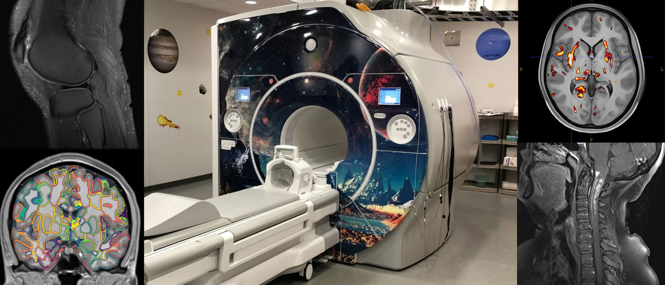 Rad tech students learning scanning techniques on a dummy